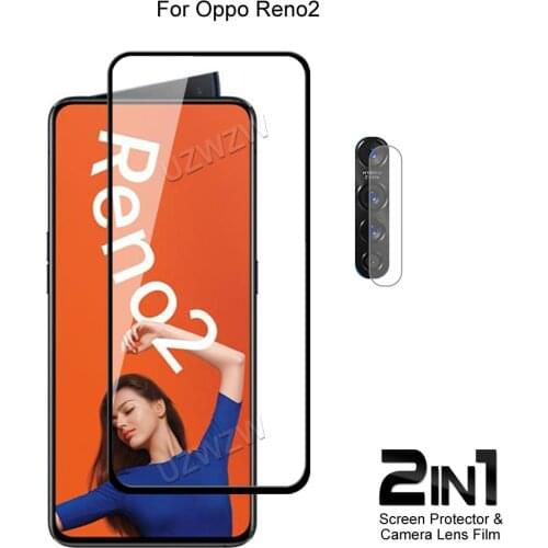 For Oppo Reno2 Reno 2 Front Screen Protector Protective Tempered Glass & Camera Lens Film