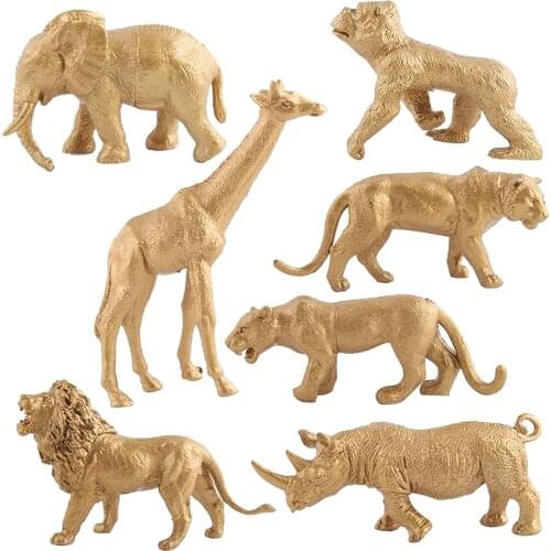 Animals Figure 7 Pieces Mini Jungle Animals Toys Set Realistic Wild Animal Learning Party Favors Toys for Toddlers