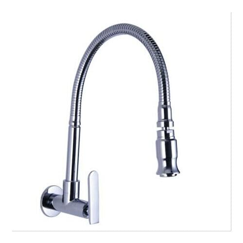 Copper wall mounted spring flexible Single Cold unique design kitchen sink faucet or basin faucet sink tap