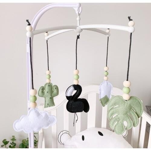 Cute Baby Mobile Crib Holder 360 Degree Rotate Bracket DIY Baby Bed Bell Hanging Toys Baby Rattle Toys Kid Nursery Room Decor J