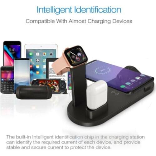 4-in-1 Desktop Charging Dock Wireless Charger Stand Wireless Phone Watch Charger Support For iWatch For AirPods For iPhone