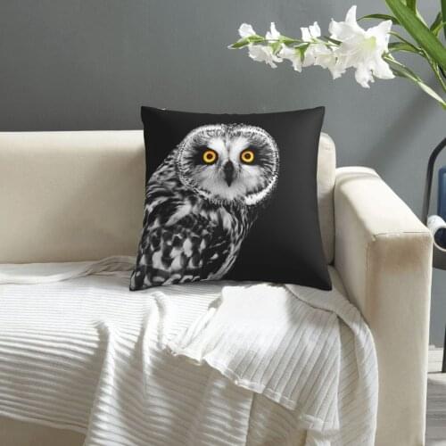 Short-Eared Owl pattern print Cushion Cover Decorative Pillowcase Chair Seat Square Car Pillow Cover Home Living Textile