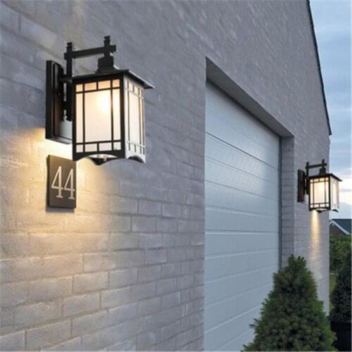 New Style Chinese Wall Lamp Outdoor Waterproof Modern Minimalist Creative Black Aluminum Wall Lamp Aisle Balcony Wall Lamp