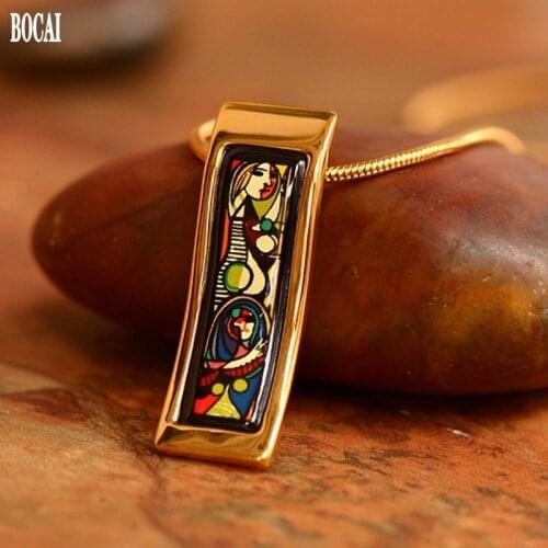 2020 new beauty series fashion trend enamel color jewelry enamel color small S-shaped necklace pendant woman pendant with chain