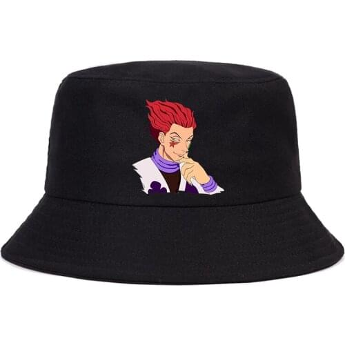 Kawaii Hunter X Hunter Printed Summer Hat Women Men Panama Bucket Cap The Design Flat Visor HaKillua Zoldyck Anime Fisherman hat