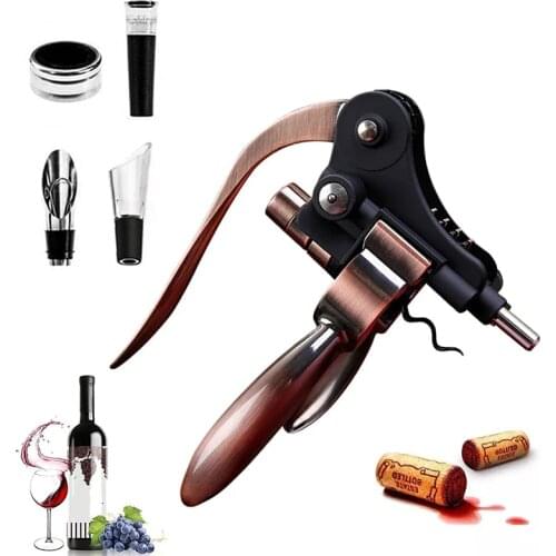 Premium Wine Bottle Opener Manual Lever Red Wine Corkscrews Accessories Zinc Alloy Creative Cork Openers For Kitchen Bar Tools