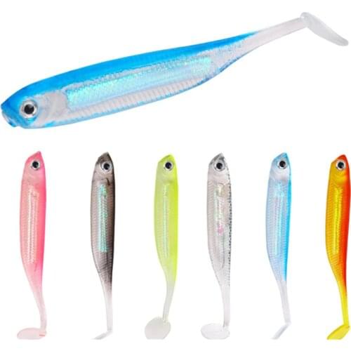 1PCS 2.2g 7cm Artificial Soft Lure For Shad Worm Fishing Lures Swimbaits Jig Head Silicone Soft Lure Fly Fishing Bait Tackle