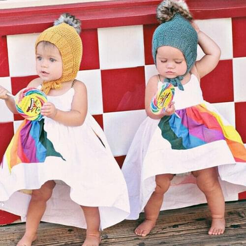 Pudcoco USPS Fast Shipping 0-6 Years Toddler Kids Baby Girls Summer Dress Princess Party Tutu Dresses Beach Sundress