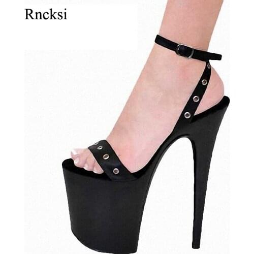 Rncksi Women Sexy Sandals 20CM High Heel Platforms Fashion Womens Fashion Pole Model Dance Sandals Wedding Party Sandals Shoes