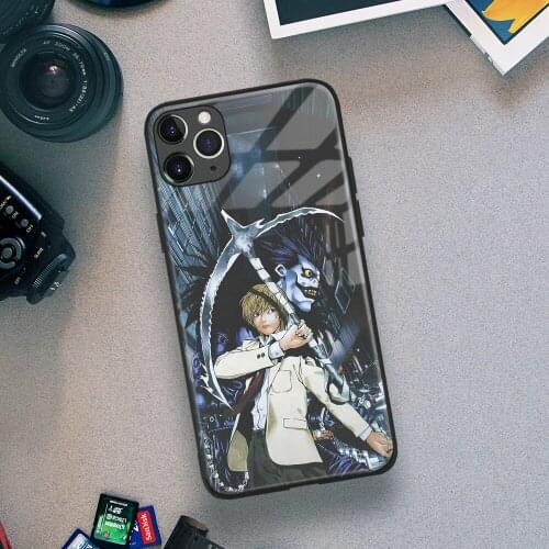 Ligth Yagami Death Note Anime Silicone for IPhone Se 6 6s 7 8 Plus X XR XS 11 12 Mini Pro Max Glass TPU Phone Case Cover Shell