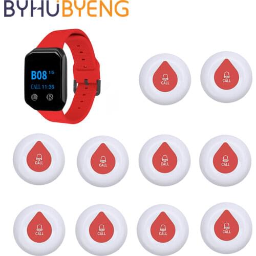 BYHUBYENG Calling System Call Button Cheap Easy Operate Receiver Wrist Restaurant Waiter Vibrating Sound Remote Watch Pager
