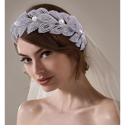 Wedding Hair Accessories Rhinestone Bridal Flower Headband Tiaras And Crowns Jewelry Tiara Bride Head Band Crystal Headpieces