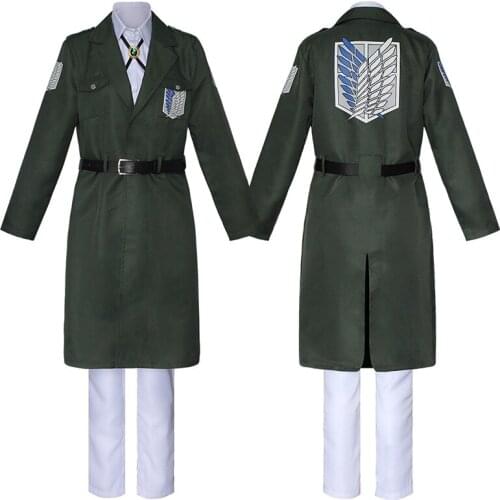 Adult Uniform Women Men Costume Japan Anime Shingeki No Kyojin Halloween Cosplay Full Set Long Trench Coat Attack on Titan Cloak