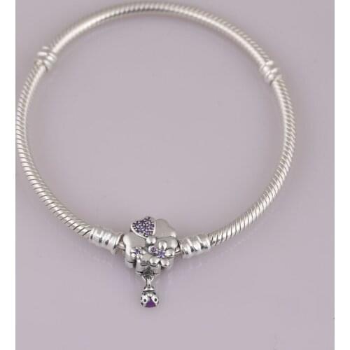 S925 Bracelet for women Wildflower Meadow Clasp Sterling Silver Bracelet fit Lady Charms Beads Pendants DIY Jewelry