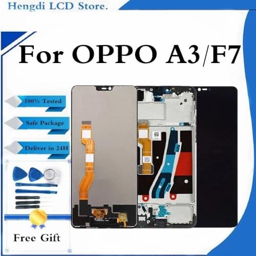 LCD For OPPO F7 / A3 LCD Display CPH1819 CPH1821 Touch Screen Digitizer Assembly Replacement With Frame For OPPO F7 Display Part