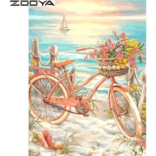 ZOOYA diamond painting round rhinestones diamond embroidery sea diamond embroidery bicycle cross stitch kits cross-stitch A256