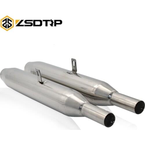 ZSDTRP retro round modify rear muffler stainless steel Fish mouth case for BMW R50 R1 R12 R 71 M72 Ural CJ-K750
