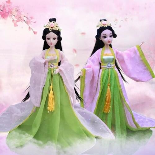 1/6 Scale 30cm Ancient Costume Fairy Dress Doll Joints Body Pink Princess Dolls Figures Vinyl Model Kids Toy Gift For Girls B926