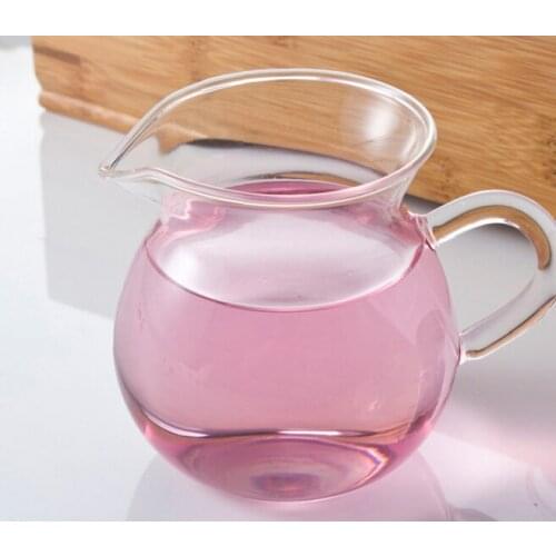1PC 250ml Heat-resistant Kung Fu tea strainer transparent tea Fair cup glass material tea cup JN 1030
