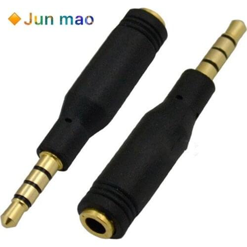 1PCS 3.5mm male to female audio connector gold plated 3.5 m / F adapter 4 pole connector