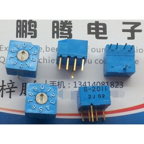 1PCS Original Japanese COPAL S-2011 0-9/10-bit digital rotary coding dial switch 4:1 positive code