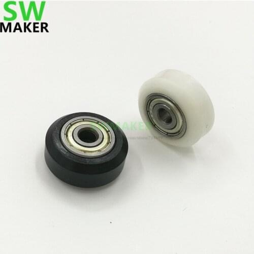 1pcs OX CNC DIY dual V wheels Solid V Delrin Wheel - V Slot Aluminium Linear Extrusion 5/8mm bore 3D printer parts black/white