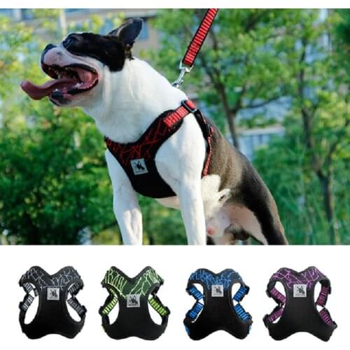 1pc Dog Collar Outdoor Training Walking Harnesses Safety Sport Vest Reflective Dog Harness For Medium Large Dogs Pitbull Bulldog