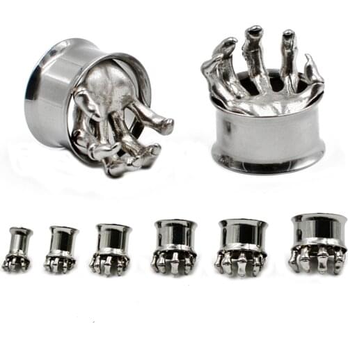 2PCS Stainless Steel Ear Gauges Tunnel Double Flared Ear Piercing Flesh Expander Stretchers Ear Plugs New Body Piercings Jewelry