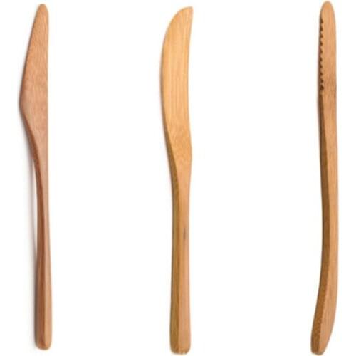 3pcs/set Bamboo Spatula Butter Jam Wooden Western Food Cutter Knife Set Baking Tools Kitchen Accessories