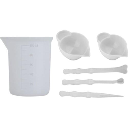 6 pcs uv Resin Mixing SILICONE Cup Mini SILICONE Mixing Dish And Stirrers Epoxy Resin DIY Casting Jewelry Craft Tools