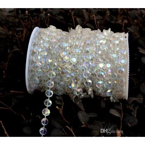 99 feet shinny Diamond Crystal Acrylic Beads Roll Hanging Garland Strand Wedding Birthday Christmas Decor DIY Curtain