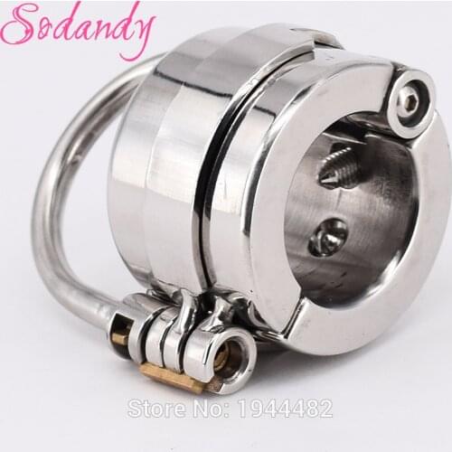 Mens Penis & Ball Locking Chastity Device Male Spiked Ball Stretcher Stainless Steel Penis Bondage Metal Cock And Scrotum Rings