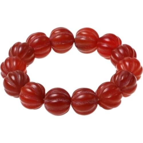 BRO925 Red Carnelian Pumple Beaded Bracelets 8mm 10mm 12mm 14mm 16mm 18mm 20mm