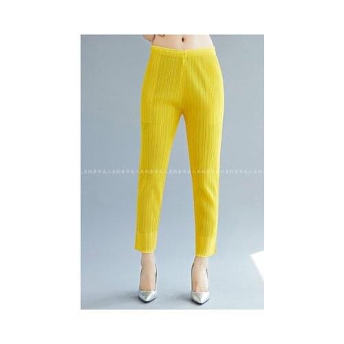HOT SELLING Miyake womens shebian coarse ankle length trousers quinquagenarian trousers pleated trousers IN STOCK
