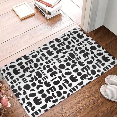 Black And White Abstract Dance Doormat Carpet Mat Rug Polyester Non-Slip Floor Decor Bath Bathroom Kitchen Bedroom 40*60