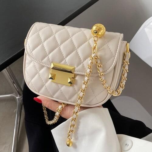 European and American High-quality Fashion All-match Messenger Bag 2021 New Ladies One-shoulder Diamond Bag Korean Chain Bag