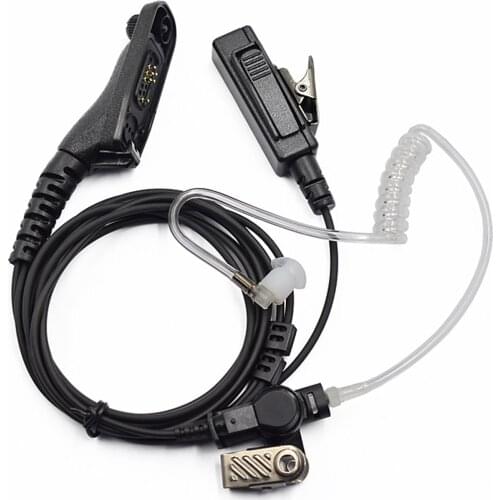 PTT Air Tube Earpiece Headset with PTT Mic for Motorola Portable Radio APX2000 APX7000 APX6000 APX7500 DP4601 Walkie Talkie XiR