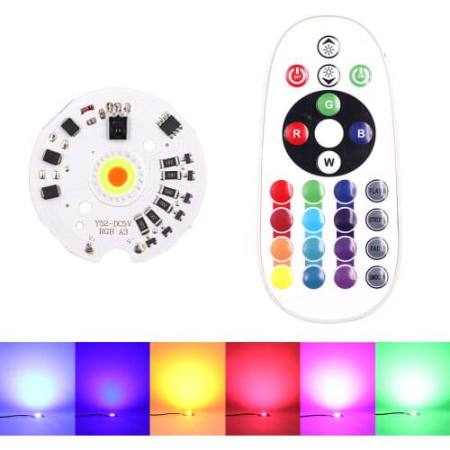 52mm Round 5V RGB LED COB Chip for Sunset Projector Lamp Remote Control Color LED Light DC5V USB Power Decoration Lighting Bulb