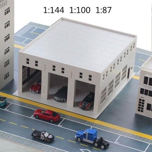 Simulation Garage Car Wash Room Shopping Mall Factory Factory Assembled Sand Table Model Ornaments 1:144 1:100 1:87