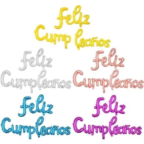 16 inch Siamese Spanish Happy Birthday Set Aluminum Film Balloon Lowercase cumpleaños decoracion globos cumpleaños
