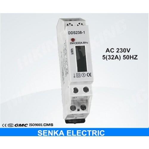 5(32)A 220V/230V 50HZ single phase din rail LCD display kwh meter watt-hour energy meter