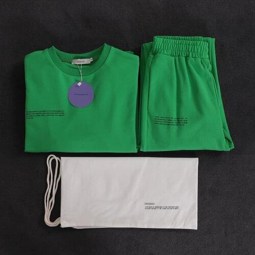 Solid Sweatsuit Set for Women Two Piece Outfits Oversized French Terry Tops and Sweatpants Jogger Tracksuits Loose Trousers