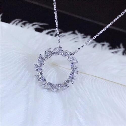 Sterling Silver S925 Diamonds Necklaces & Pendants Wedding for Women and Men Christmas Silver Necklaces for Fine Jewelry VVS1