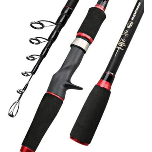 Portable Ultralight Baitcasting Fishing Rods Carbon Fishing Rod Spinning Casting Fishing Rods 1.8m 2.1m 2.4m Action