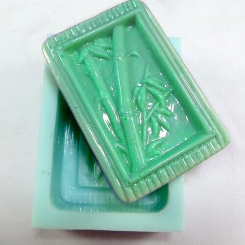 PRZY QT0034 Forest Style Bamboo Pattern Silicone Mold Soap Mould Handmade Soap Making Candle Moulds Silicone Rubber Eco-friendly
