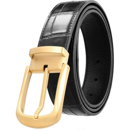 Genuine Leather Belt Stainless Steel Buckle Leather Belts for Men NEW Male Waistband Length:110-125cm Width:34mm
