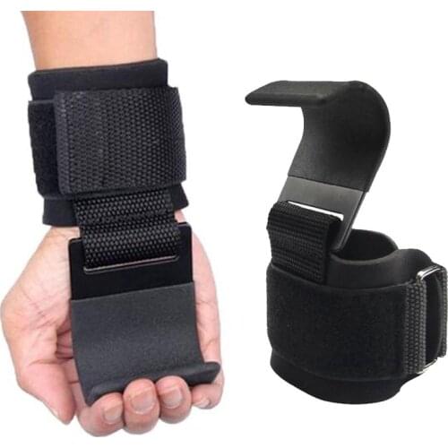 1 Pair Lifting Straps for Weight Lifting Hook Hand-Bar Wrist Straps Glove Weightlifting Strength Training Gym Fitness Hook Glove