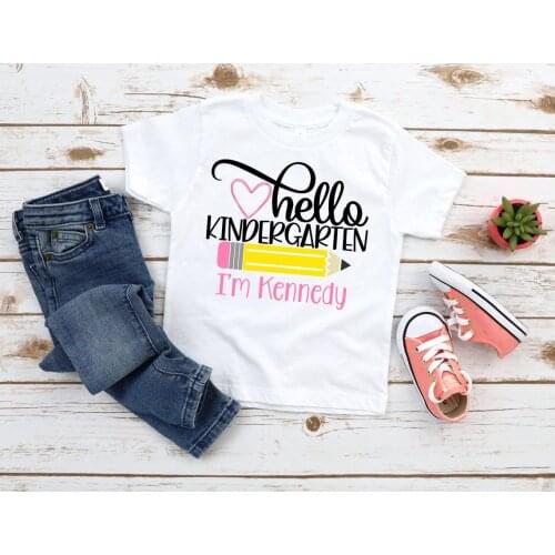 2021 First Day Of School Shirt Kindergarten Tee T Shirt Outfit Funny Kids Clothes Children Clothing Harajuku Boys Girls T-Shirt
