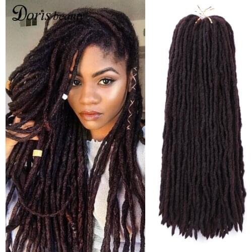 Sister Locks Dreadlocks Hair Extensions Crochet Braids Dread Locs Crochet Hair Synthetic Braiding Hair for Women Red Black Brown