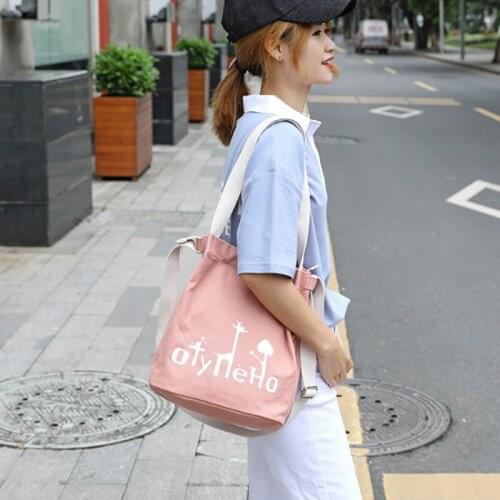 New Fashion Spring Summer Bucket Crossbody Bag Canvas Hand Bag Female Student Totes Luxury Designer Bag